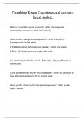 Plumbing Exam Questions and answers latest update