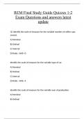 REM Final Study Guide Quizzes 1-2 Exam Questions and answers latest update