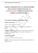COMMON ADMISSION TEST&lpar;CAT&rpar; 2024 POWER PREP&colon; THE ULTIMATE  PREDICTIONS FOR  MBA ENTRANCE EXAM  VERIFIED QUESTIONS AND CORRECT ANSWERS GRADED A&plus;