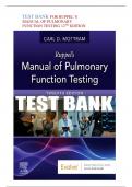 Test Bank For Ruppel's Manual of Pulmonary Function Testing&comma; 12th Edition&comma; By  Carl Mottram All Chapters 1-13  LATEST 