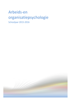 Arbeids- en organisatiepsychologie 2015-2016