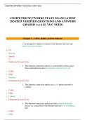 COMPUTER NETWORKS STATE EXAM LATEST 2024&sol;2025 VERIFIED QUESTIONS AND ANSWERS GRADED A&plus;&lpar;ALL YOU NEED&rpar;