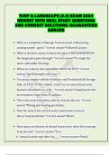 TURF & LANDSCAPE &lpar;3&period;0&rpar; EXAM 2024  NEWEST WITH REAL STUDY QUESTIONS  AND CORRECT SOLUTIONS&sol;GUARANTEED  AGRADE