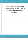 KSU POLS 1101 - American Government &lpar;Carrico&rpar; Test 4 complete questions and answers