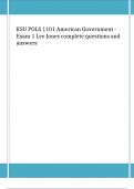 KSU POLS 1101 American Government - Exam 1 Lee Jones complete questions and answers