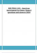KSU POLS 1101 - American Government Lee Jones- Exam 3 questions and answers 2024&period;