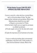PN Adult Medical Surgical EXAM 2024 WITH APPROVED SOLUTIONS FROM AN EXPERT