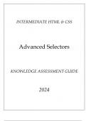 &lpar;Intermediate HTML & CSS&rpar; Advanced Selectors Knowledge Assessment Guide 2024&period;