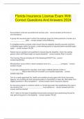  Florida Insurance License Exam With Correct Questions And Answers 2024