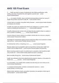 AHS 155 Final Exam questions and answers