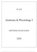 HU - SC 154 Anatomy & Physiology I Midterm Exam Guide 2024