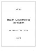 HU - NU 345 Health Assessment & Promotion Midterm Exam Guide 2024&period;