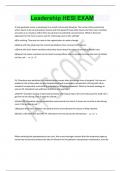 Leadership HESI EXAM