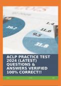 ACLP PRACTICE TEST 2024 &lpar;LATEST&rpar; QUESTIONS & ANSWERS VERIFIED 100&percnt; CORRECT&excl;&excl;