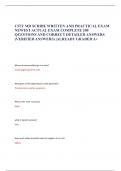 CITY MD SCRIBE WRITTEN AND PRACTICAL EXAM  NEWEST ACTUAL EXAM COMPLETE 200  QUESTIONS AND CORRECT DETAILED ANSWERS  &lpar;VERIFIED ANSWERS&rpar; &vert;ALREADY GRADED A&plus;