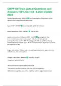 CMPP GI Finals Actual Questions and Answers 100&percnt; Correct &vert; Latest Update 2024