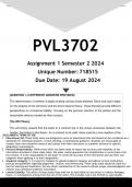 PVL3702 Assignment 1 &lpar;ANSWERS&rpar; Semester 2 2024 - DISTINCTION GUARANTEED