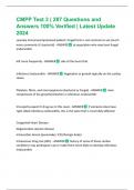 CMPP Test 3 &vert; 287 Questions and Answers 100&percnt; Verified &vert; Latest Update 2024