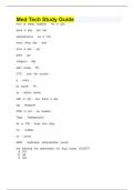 Med Tech Study Guide