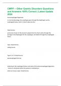 CMPP -- Other Gastric Disorders Questions and Answers 100&percnt; Correct &vert; Latest Update 2024