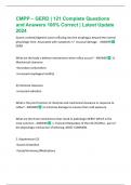 CMPP &ndash; GERD &vert; 121 Complete Questions and Answers 100&percnt; Correct &vert; Latest Update 2024
