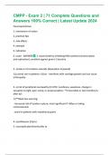 CMPP - Exam 2 &vert; 71 Complete Questions and Answers 100&percnt; Correct &vert; Latest Update 2024