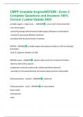 CMPP Unstable Angina&sol;NSTEMI - Exam 2 Complete Questions and Answers 100&percnt; Correct &vert; Latest Update 2024