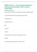 CMPP II Exam 5 - Gram Positive Bacteria 2 Questions and Answers 100&percnt; Correct &vert; Latest 2024