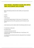 ASE DIESEL ENGINES EXAM 2024 WITH 100&percnt; ACCURATE SOLUTIONS