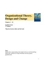 Summary Organizational Theory, Design, and Change (Gareth R. Jones)