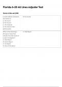 FLORIDA 6-20 ALL LINES ADJUSTER EXAM NEWEST 2024 ACTUAL EXAM COMPLETE 300 QUESTIONS AND CORRECT DETAILED ANSWERS &lpar;VERIFIED ANSWERS&rpar;