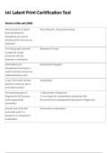 IAI LATENT PRINT CERTIFICATION TEST NEWEST 2024 ACTUAL EXAM COMPLETE 100 QUESTIONS AND CORRECT ANSWERS &lpar;VERIFIED ANSWERS&rpar; &vert;ALREADY GRADED A&plus;