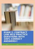 EXAM 2&colon; CONTRACT LAW MCQ PRACTICE QUESTIONS WITH 100&percnt; CORRECT ANSWERS&excl;&excl;
