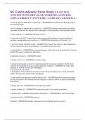 NC Claims Adjuster Exam Study EXAM 2024 NEWEST WITH DETAILED VERIFIED ANSWERS &lpar;100&percnt; CORRECT ANSWERS&rpar; &sol; ALREADY GRADED A&plus;