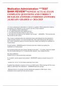 Medication Administration &ast;&ast;&ast;TEST BANK REVIEW&ast;&ast;NEWEST ACTUAL EXAM COMPLETE QUESTIONS AND CORRECT DETAILED ANSWERS &lpar;VERIFIED ANSWERS&rpar; &vert;ALREADY GRADED A&plus; 2024-2025