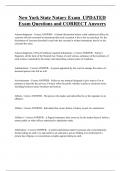 New York State Notary Exam UPDATED  Exam Questions and CORRECT Answers