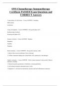 ONS Chemotherapy Immunotherapy  Certificate PASSED Exam Questions and CORRECT Answers