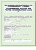 MED-SURG BSN 266 PRACTICE EXAM AND  2024 NEWEST FINAL EXAM WITH  MULTIPLE CHOICES QUESTIONS AND  VERIFIED CORRECT SOLUTIONS&sol;GRADED  A&plus;