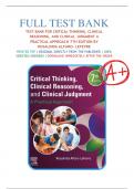 Test Bank For Critical Thinking&comma; Clinical Reasoning&comma; and Clinical Judgment&colon; A Practical Approach&comma; 7th Edition&comma; by Rosalinda Alfaro-LeFevre&comma; All Chapters 1- 7 LATEST