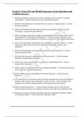 Exam Fx Texas Life and Health Insurance Exam Questions and Verified Answers&period;