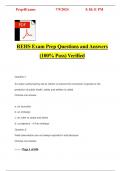 REHS Exam Prep Questions and Answers &lpar;100&percnt; Pass&rpar; Verified