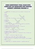 CORE COMPETENCY FINAL EXAM WITH  COMPLETE 150 QUESTIONS AND VERIFIED  CORRECT ANSWERS&sol;GRADED A&plus;