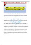 SAPPC - Personnel Security Exam Prep Questions and Answers &lpar;100&percnt; Pass&rpar;