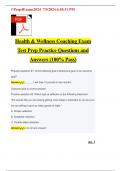 Health & Wellness Coaching Exam Test Prep Practice Questions and Answers &lpar;100&percnt; Pass&rpar;