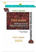 Exam Resources - TB for Behavioral Neuroscience 8th Edition&period; Complete&comma; Detailed and latest Version&period; All Chapters &lpar;1-16&rpar; Included&period;