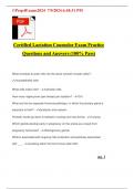 Certified Lactation Counselor Exam Practice Questions and Answers &lpar;100&percnt; Pass&rpar;