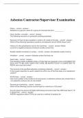 Asbestos Contractor Supervisor Examination&period;