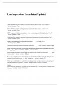 Lead supervisor Exam latest Updated