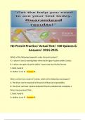 NC Permit Practice&sol; Actual Test&sol; 100 Quizzes & Answers&sol; 2024-2025