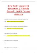 CP2 Test 1 Answered Questions &vert; Already  Passed &vert; 100 &percnt; Correct  Answers